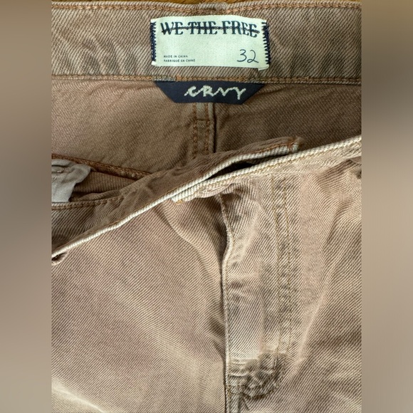 NWT Free People We the Free Brown Crvy Gia High Rise Wide Leg Size 32 - Picture 6 of 11